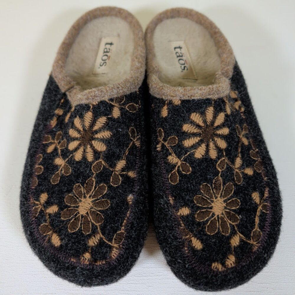 Taos Woolderness 2 Charcoal Wool Clogs EU 40 US 9-9.5 Made in Spain EUC